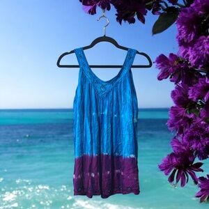 Blue and Purple Tie-Dye Top